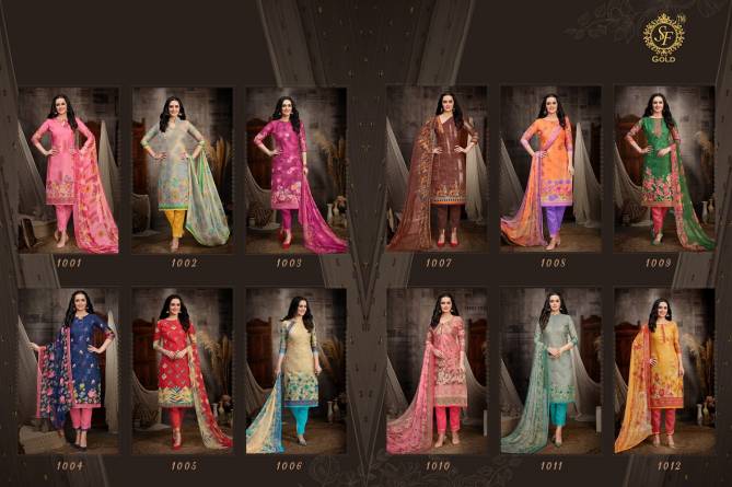Sf Gold Delhi 6 Latest Printed Regular Wear Premium Cotton Dress Materials Collection
